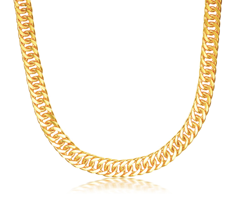 24k Solid Gold Necklace Curb Design Zavandi Jewelry Lagos, Nigeria